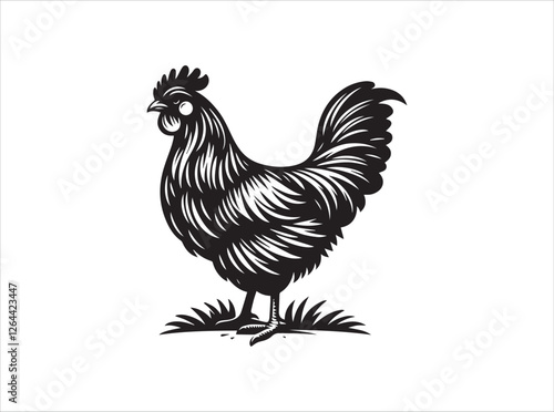 "Hen Silhouette Vector Collection Simple Chicken Outline for Farm and Rustic Designs"