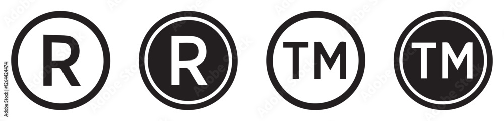 Set of registered trademark symbols in black Vector Eps File Set of registered trademark symbols in black Vector Eps File