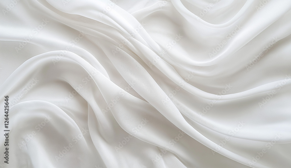 Elegant White Silk Fabric Drapery Soft Texture Background Design wave flow fold cloth shiny light Elegant White Silk Fabric Drapery Soft Texture Background Design wave flow fold cloth shiny light
