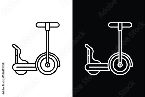 Monochrome Segway Icon Crisp Black & White Design