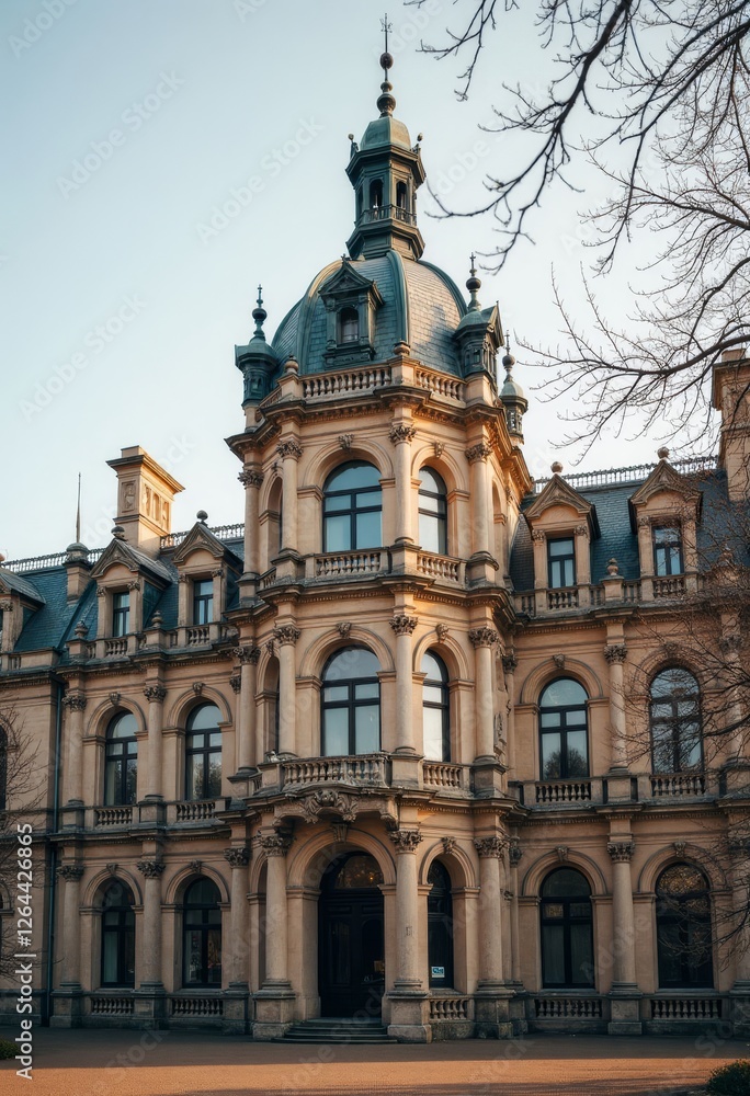Neorenaissance Building with Dome in Hannover, Germany Neorenaissance Building with Dome in Hannover, Germany