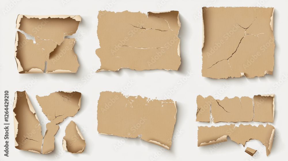 Pieces of paper with torn edges attached with adhesive tape. Realistic vector illustration set of cut collage cardboard of different shapes with teared borders. Sticky blank ragged and ripped sheets. Pieces of paper with torn edges attached with adhesive tape. Realistic vector illustration set of cut collage cardboard of different shapes with teared borders. Sticky blank ragged and ripped sheets.