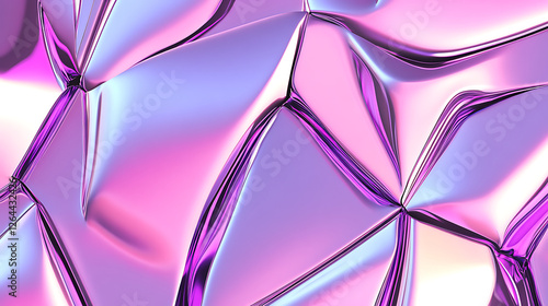 Abstract Chrome Lavender and Hot Pink Metallic Geometric Surface with Art Deco Influence and Modern Design