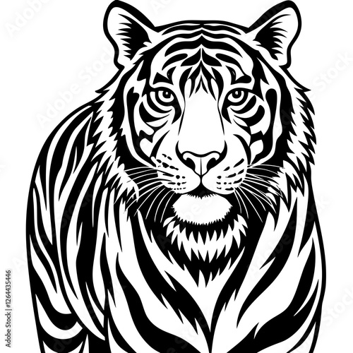 Majestic Tiger on White Background