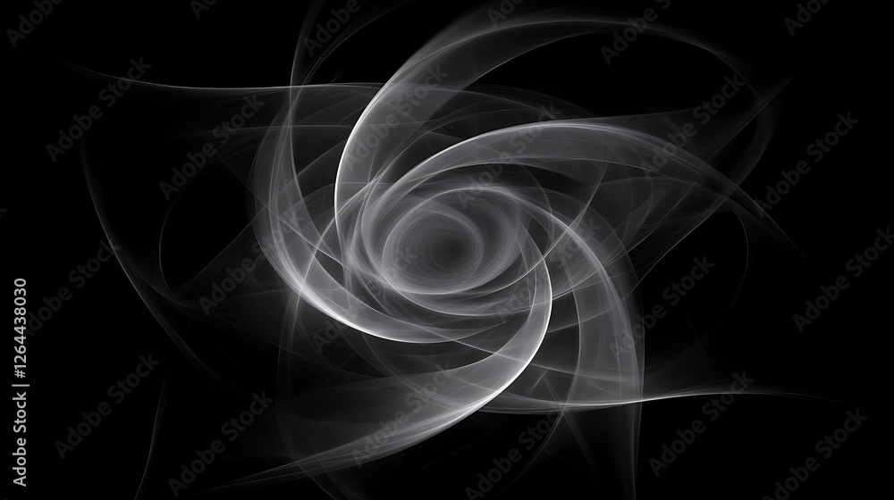 Obraz premium Abstract Vortex of Light on Black Backdrop Visual Expression Artistic Swirl Background