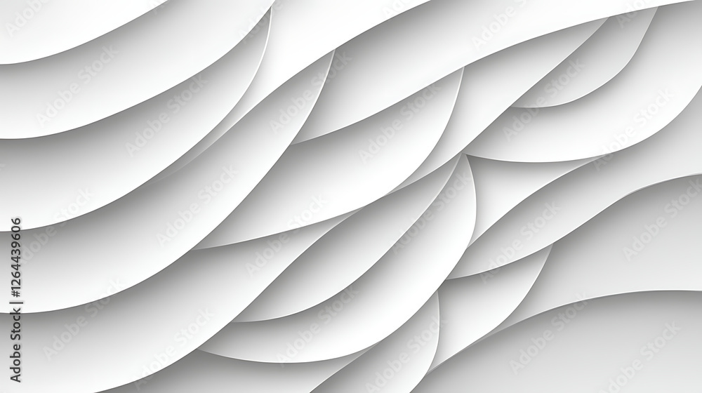 Obraz premium Abstract White Waves Serene Wavy Graphic Background Texture Elegant Curves Minimalist Clean Design