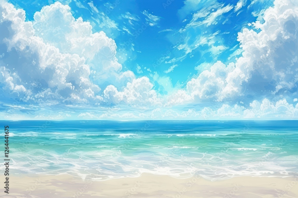Fototapeta premium Tropical beach with blue sky backgrounds abstract outdoors.