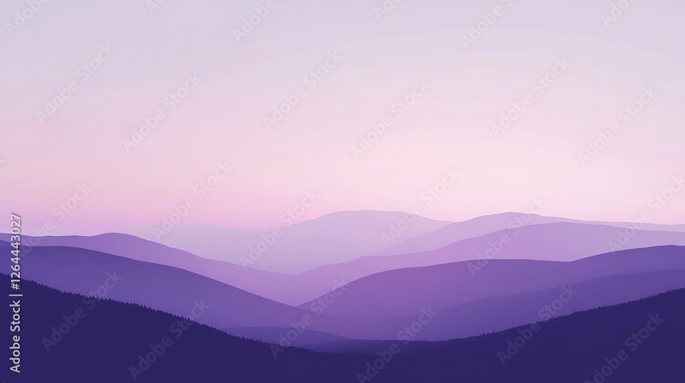 Obraz premium Serene Purple Mountain Range Under a Soft Sky