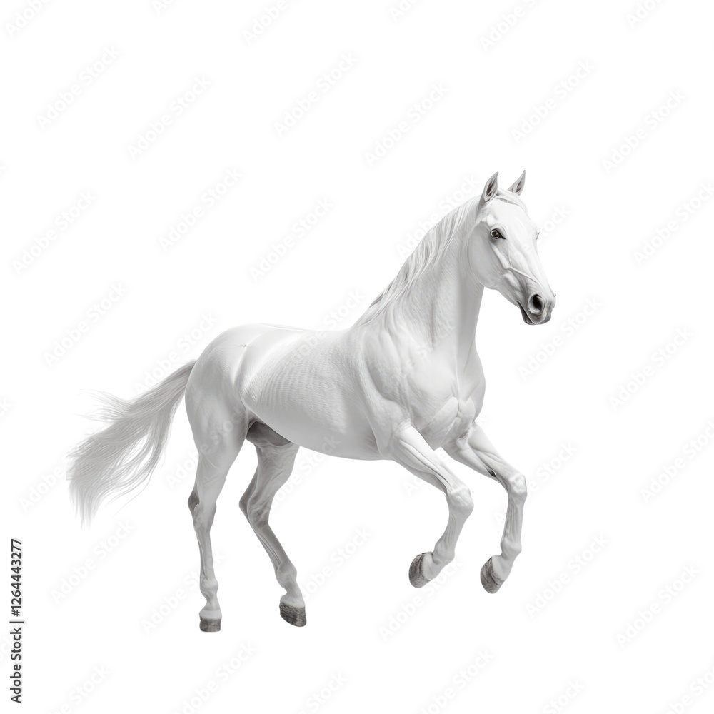 A beautiful horse running on a white background transparent, alpha background png A beautiful horse running on a white background transparent, alpha background png