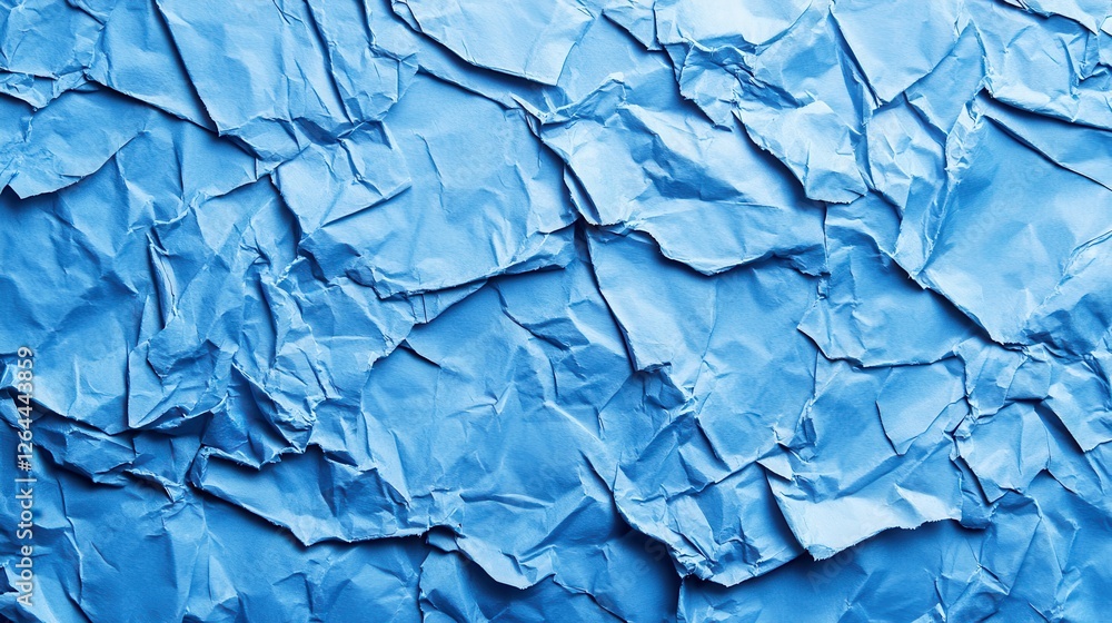 Obraz premium Blue crumpled paper texture background design