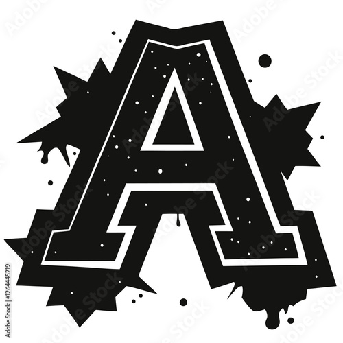 vector of  bold graffiti bubble letter A