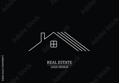 A line art elegant home logo for business of real estate