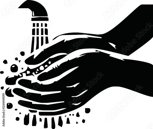 Hand wash icon vector. Clean hands icon vector. Sign and symbols on trendy design
