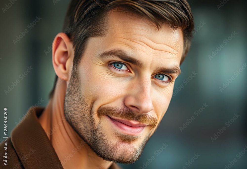 Obraz premium Portrait of a glamorous man with a focused gaze