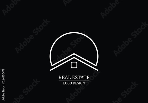 Minimalist home line art logo / real estate logo, Air bnb