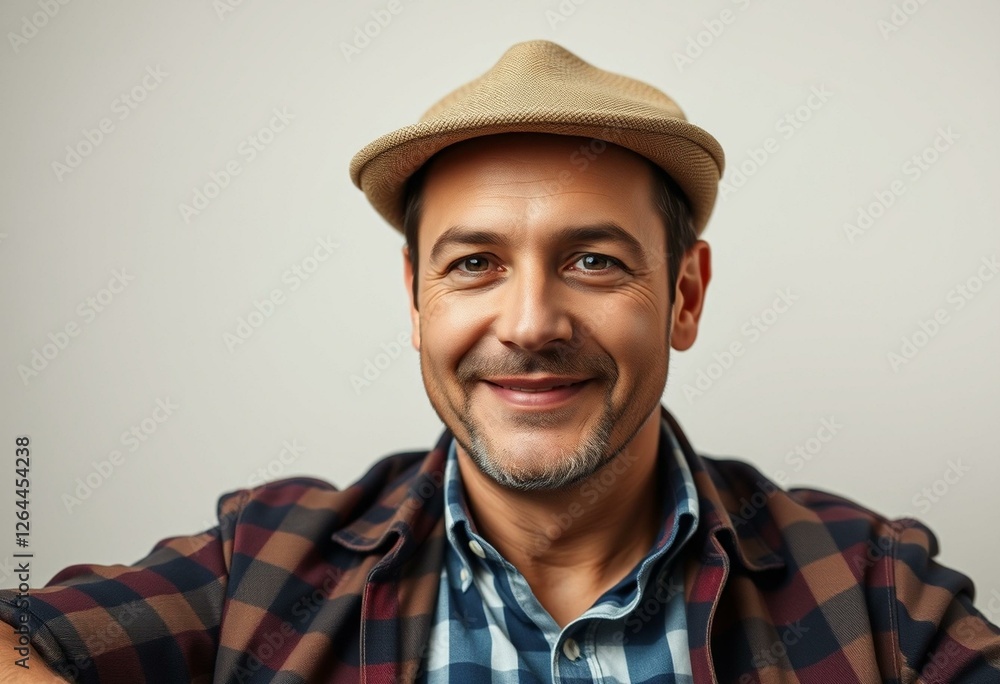 Retro style portrait of a man in natural light Retro style portrait of a man in natural light