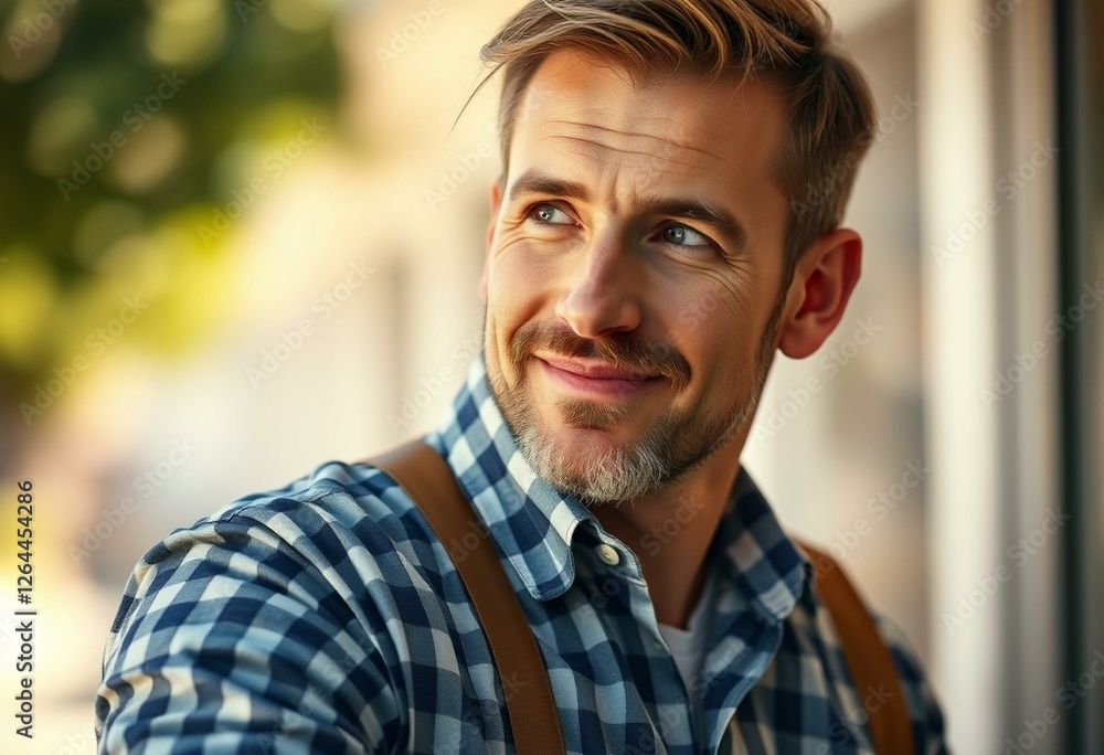 Retro style portrait of a man in natural light Retro style portrait of a man in natural light