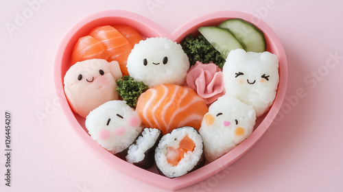 Heart-Shaped Sushi Bento Bo...