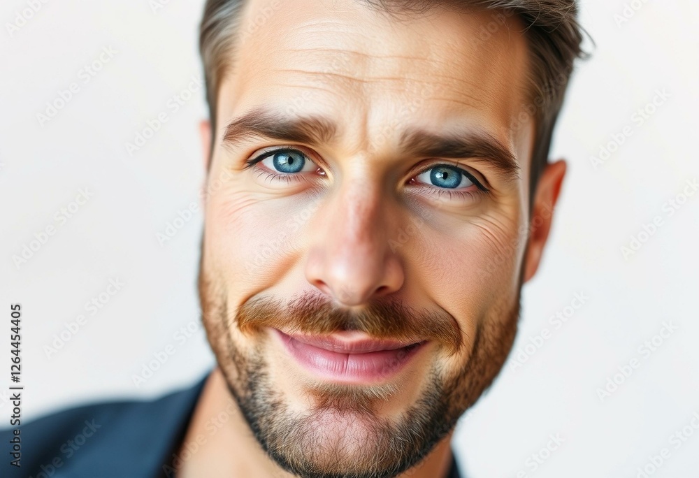 Portrait of a man with a strong facial structure and piercing eyes Portrait of a man with a strong facial structure and piercing eyes