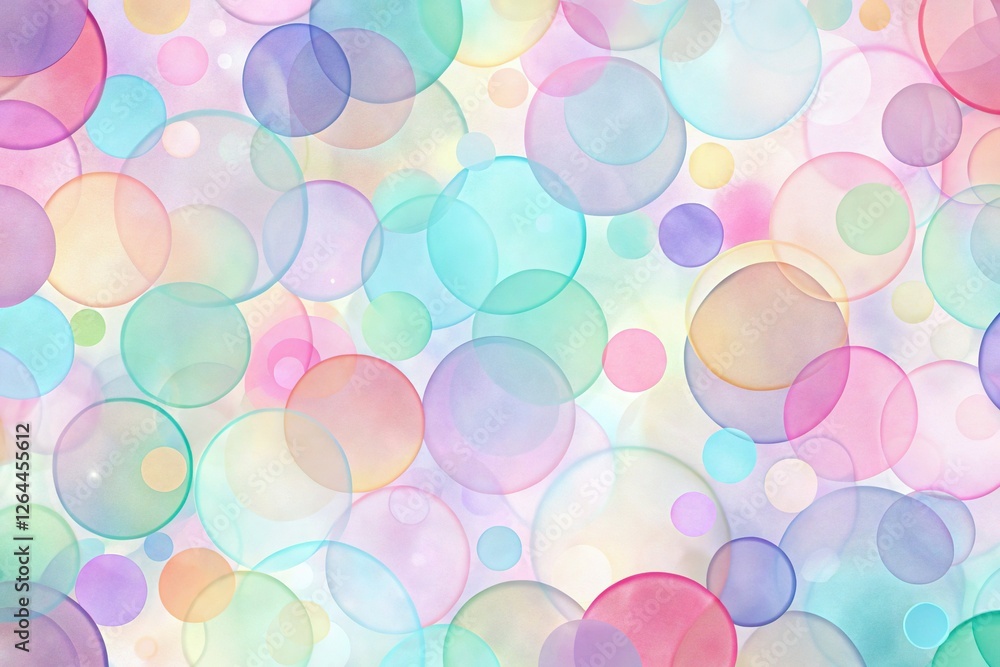 Abstract Pastel Circle Overlap Pattern - Soft White Background Stock Photo Abstract Pastel Circle Overlap Pattern - Soft White Background Stock Photo