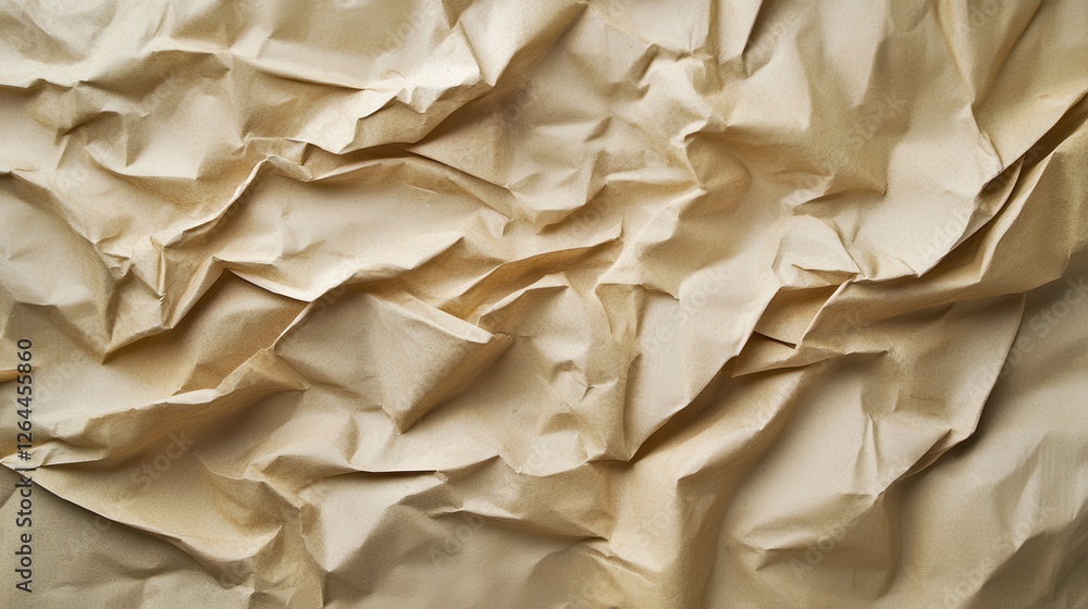 Obraz premium Crumpled beige paper texture background