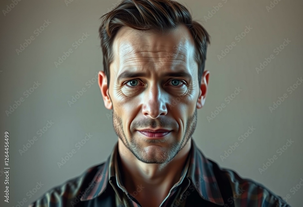 Natural light portrait of a man with retro style clothes Natural light portrait of a man with retro style clothes
