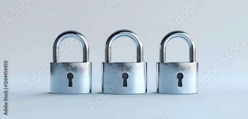 Three Padlocks on Light Background photo