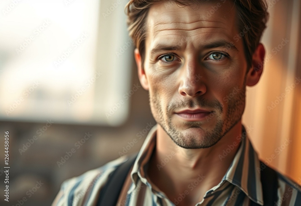 Retro-style portrait of a man in natural light Retro-style portrait of a man in natural light