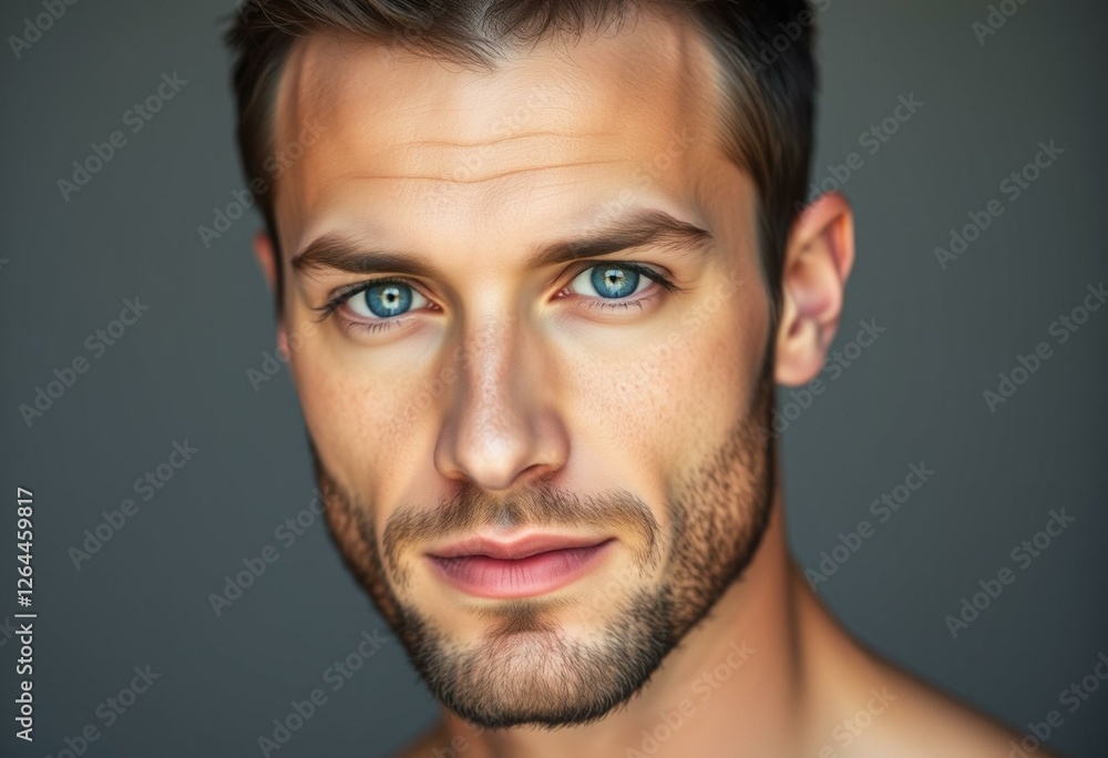 Glamorous man with blue eyes and facial features Glamorous man with blue eyes and facial features