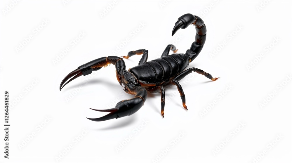 A black scorpion isolated on white background A black scorpion isolated on white background