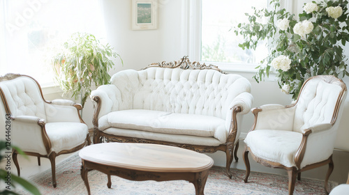 Elegant White Living Room S...