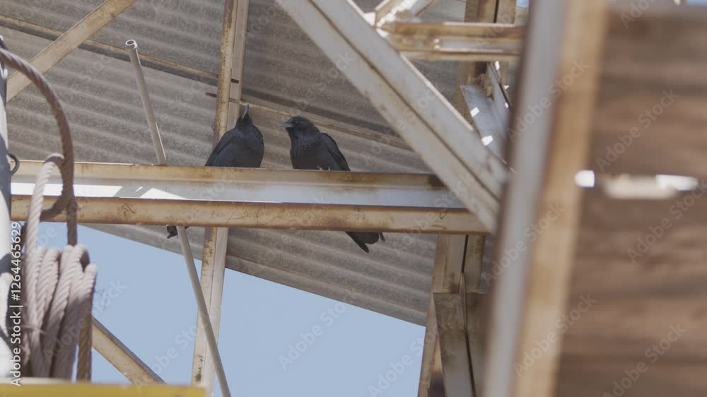 Two crows sit on some rafters Two crows sit on some rafters