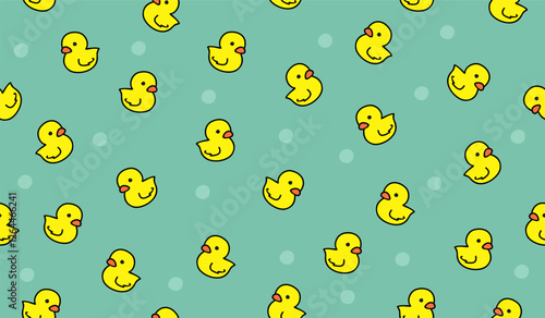 Cute duck pattern background vector design