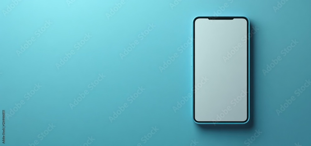 Modern Smartphone Mockup on a Light Blue Background