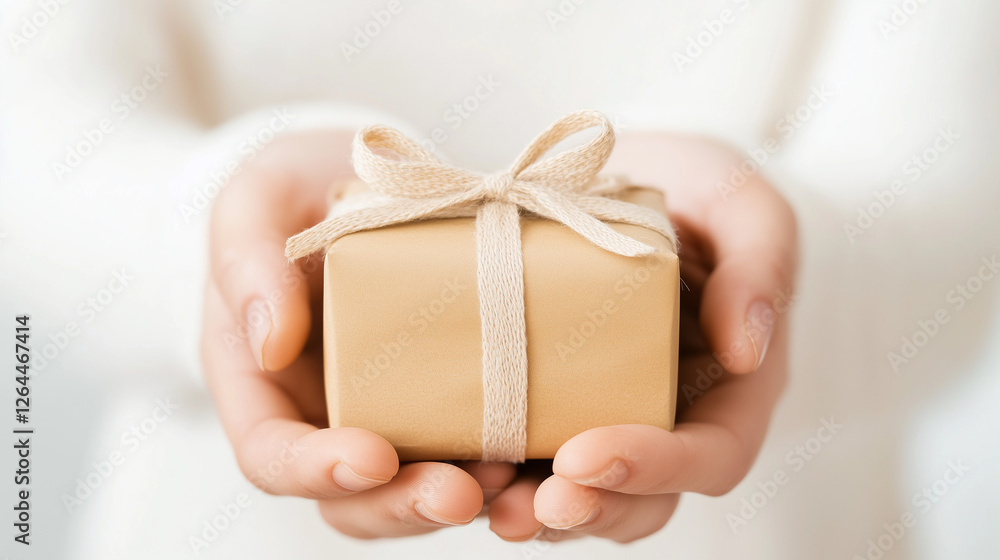 Gift of Joy: A pair of hands cradles a small, beautifully wrapped gift box tied with a delicate ribbon. The simple, elegant gesture evokes a sense of warmth and anticipation. Gift of Joy: A pair of hands cradles a small, beautifully wrapped gift box tied with a delicate ribbon. The simple, elegant gesture evokes a sense of warmth and anticipation.