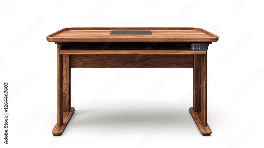Elegant Walnut Wood Desk: Modern Minimalist Home Office Furniture Elegant Walnut Wood Desk: Modern Minimalist Home Office Furniture