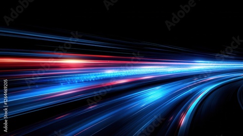 A futuristic, dark blue background with blurred lines and streaks of light. This design suggests speed, movement, and high technology. It's perfect for templates that need a dynamic look.