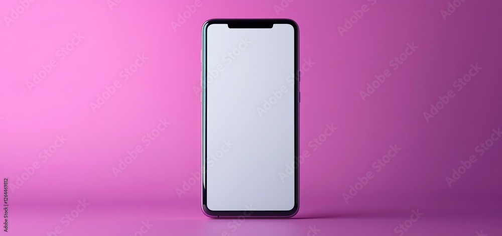 Modern Smartphone Mockup on Pink Background Modern Smartphone Mockup on Pink Background