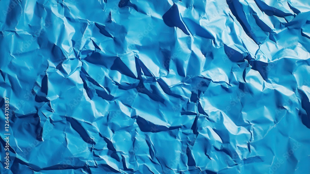 Obraz premium Crumpled blue paper texture background design (3)