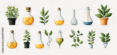 Wallpaper Mural Botanical Alchemy:  A Visual Exploration of Plant-Based Chemistry Torontodigital.ca