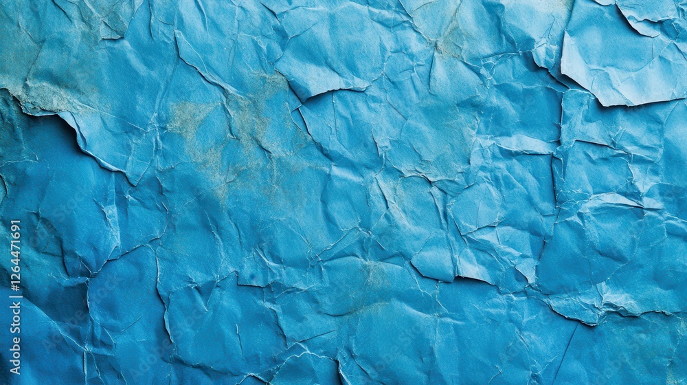Fototapeta premium Crumpled Blue Paper Texture Background Design (7)