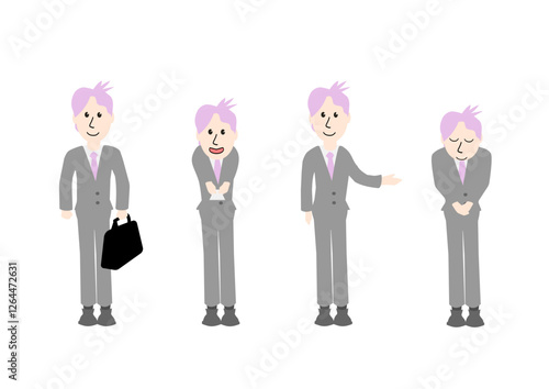 cartoon character of business man
