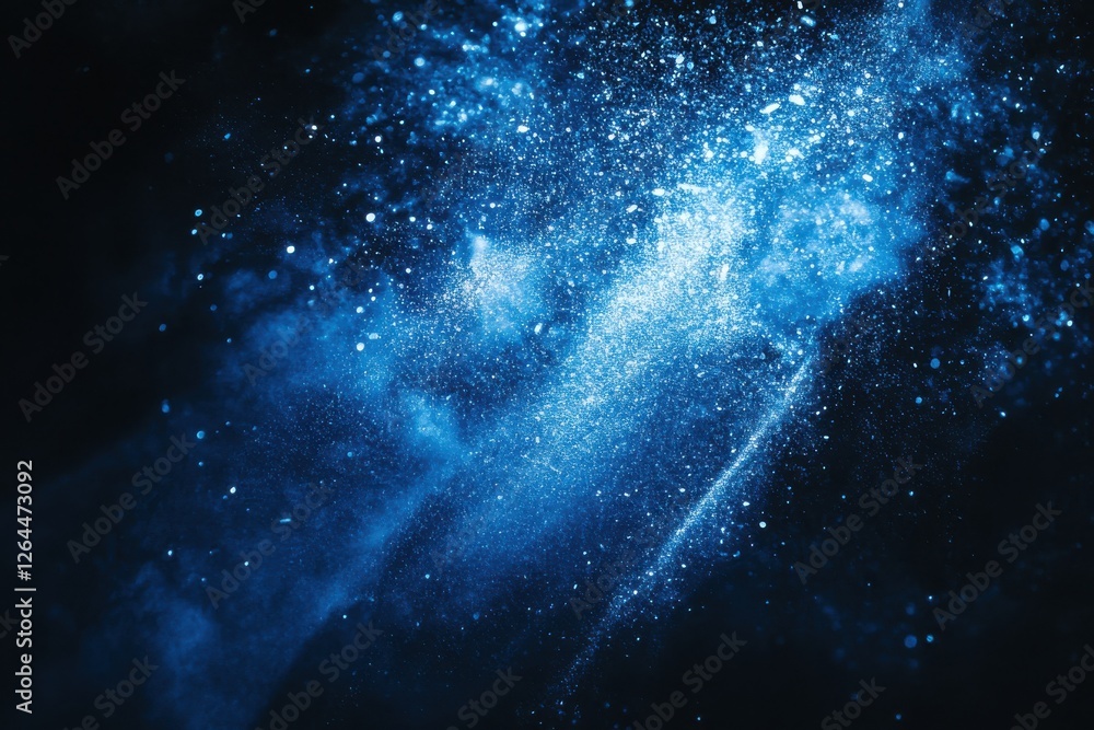 Fototapeta premium Blue light burst effect illuminating the darkness