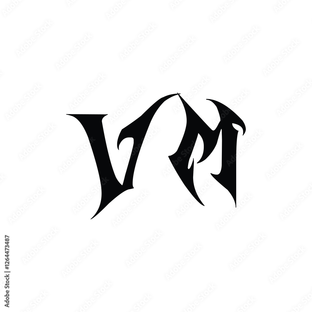VM monogram logo design letter text name symbol monochrome logotype alphabet character simple logo VM monogram logo design letter text name symbol monochrome logotype alphabet character simple logo
