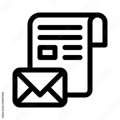 letter journaling line icon
