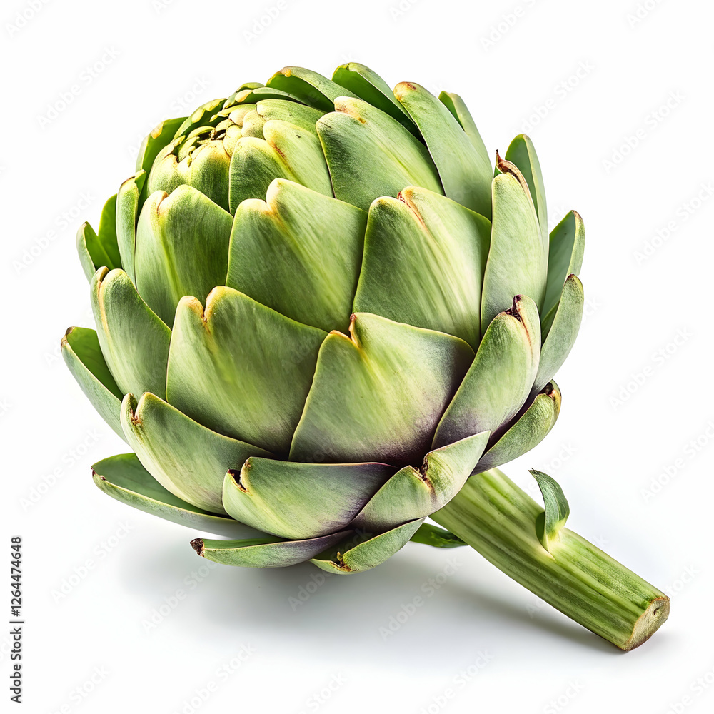 fresh and healthy artichoke isolated on a clean white background, showcasing its vibrant green color and high-quality texture, perfect for a nutritious meal fresh and healthy artichoke isolated on a clean white background, showcasing its vibrant green color and high-quality texture, perfect for a nutritious meal