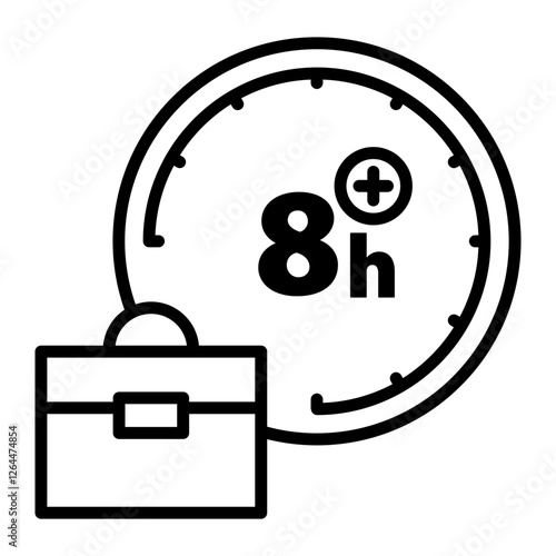 The icon for working more than 8 hours.