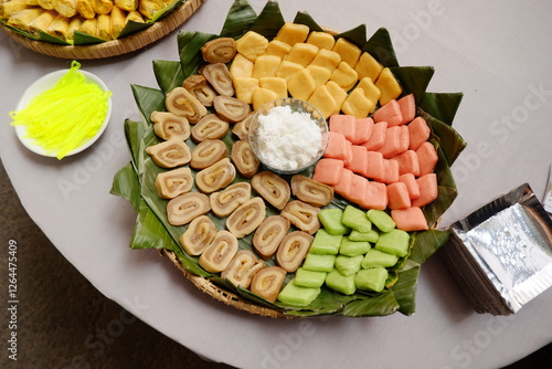 various kinds of getuk, traditional Javanese snacks made from cassava