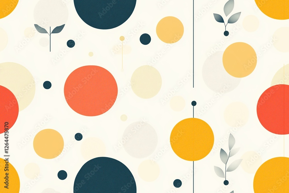 Minimalistic circular pattern with geometric elements Minimalistic circular pattern with geometric elements