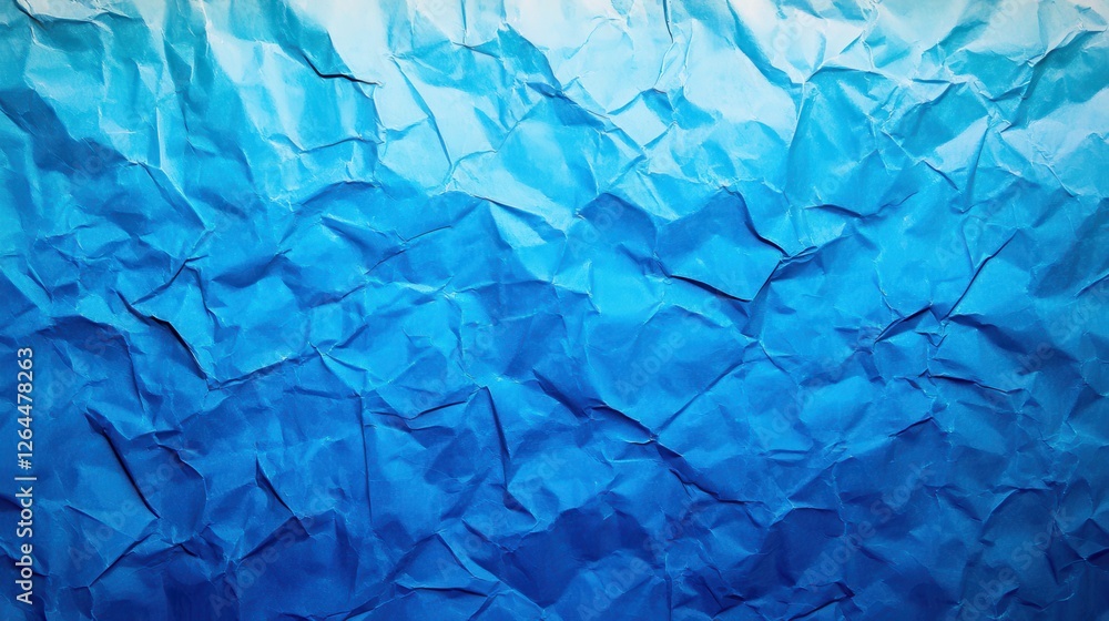 Fototapeta premium Crumpled Blue Paper Texture Background Design (42)